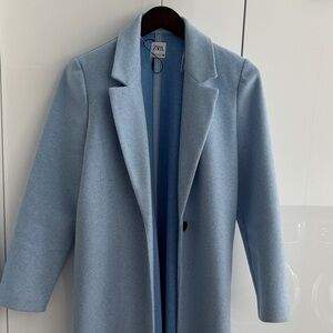 Zara Women's Sky Blue Trench Coat